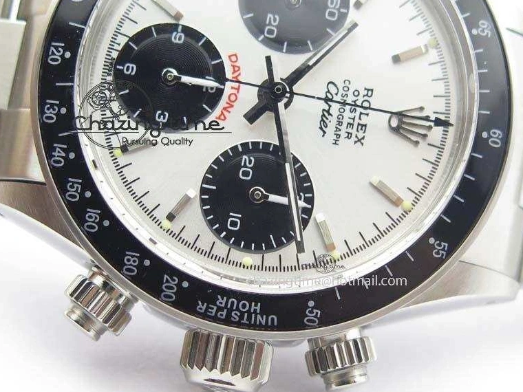 0112 Daytona 6263 SS White Black Dial Black Tachymeter Bezel On SS Bracelet Venus Premium 3858